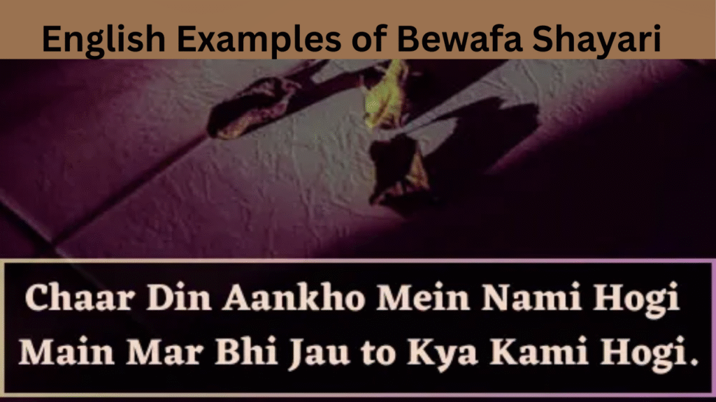 English Examples of Bewafa Shayari