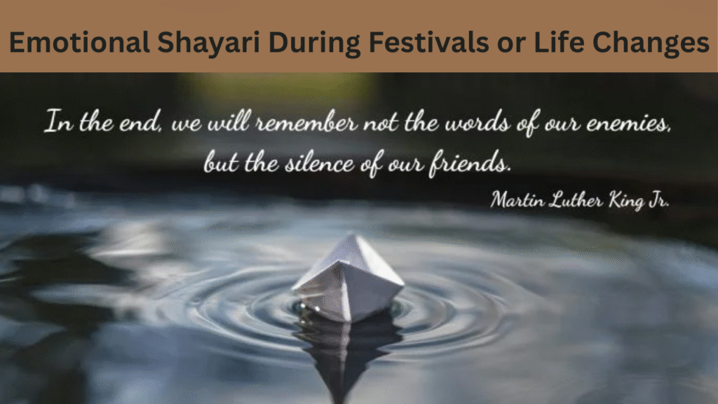 Emotional Shayari During Festivals or Life Changes