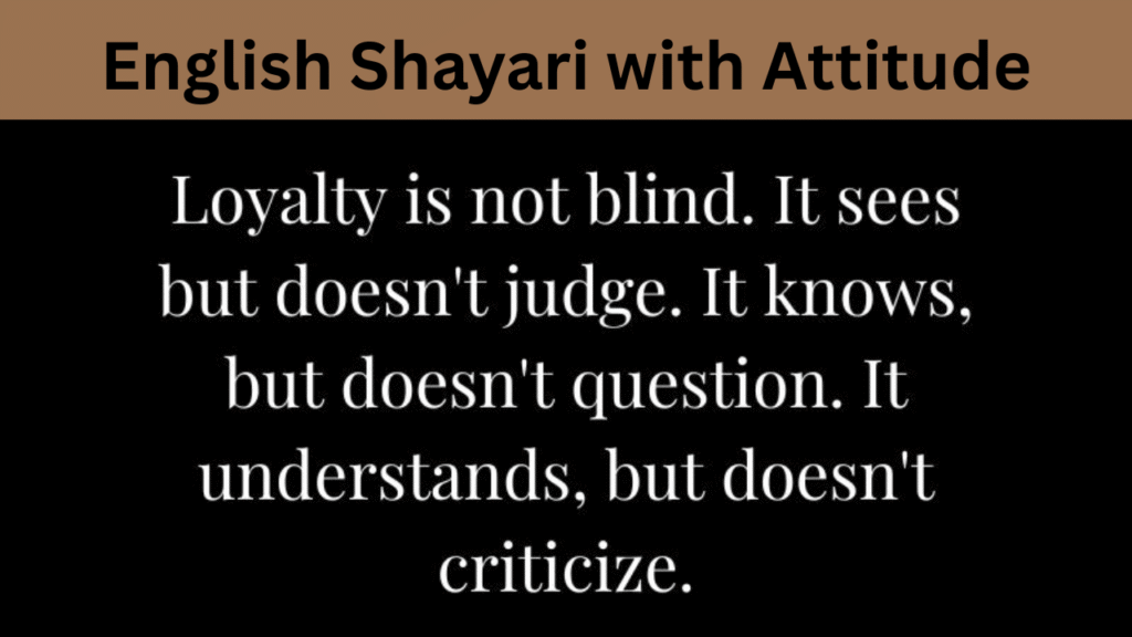 English Shayari with Attitude