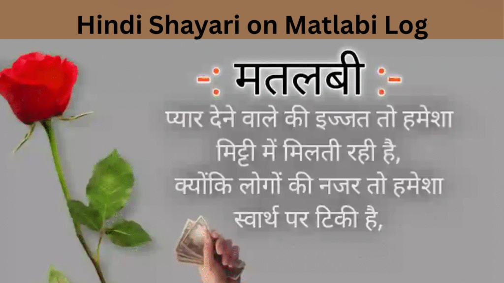 Hindi Shayari on Matlabi Log