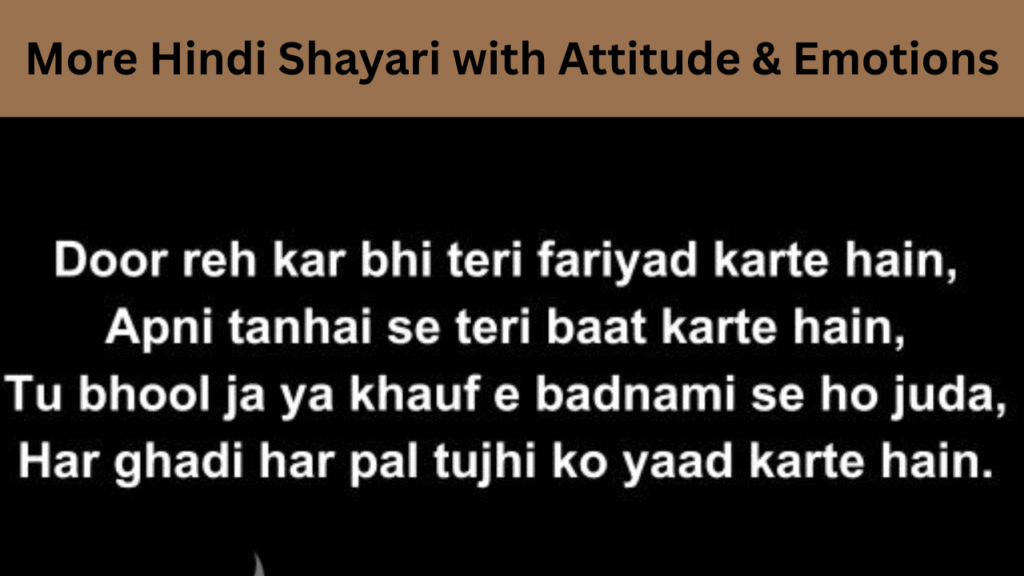 More Hindi Shayari with Attitude & Emotions
