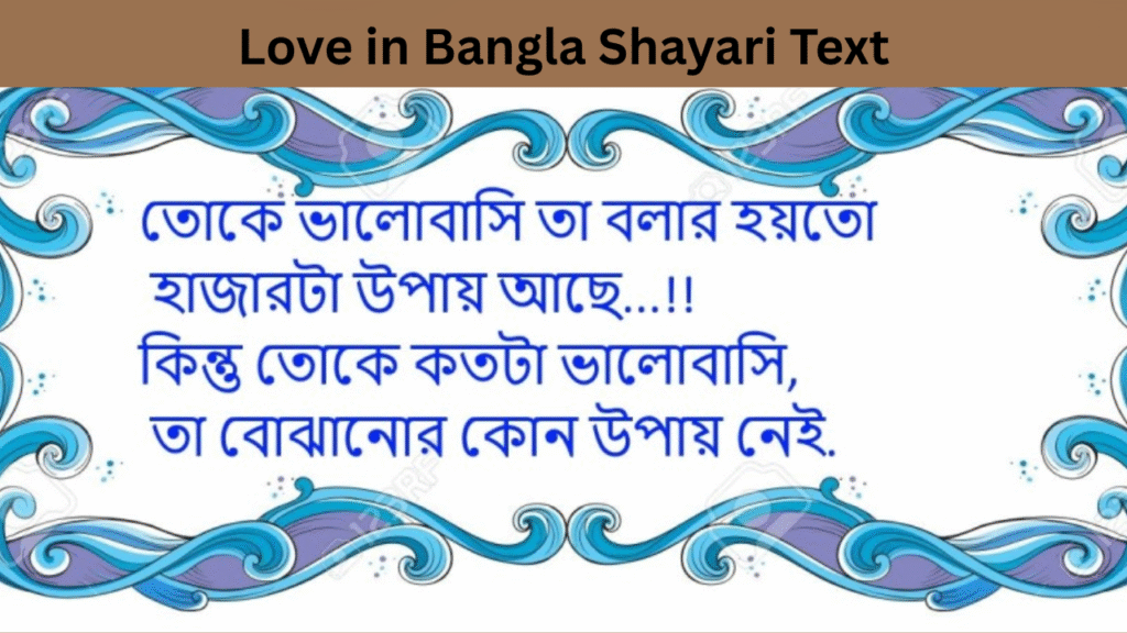 Love in Bangla Shayari Text