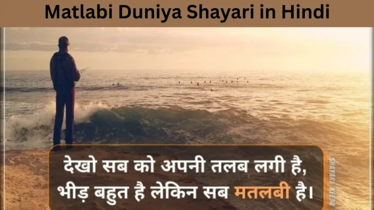 Matlabi Duniya Shayari in Hindi