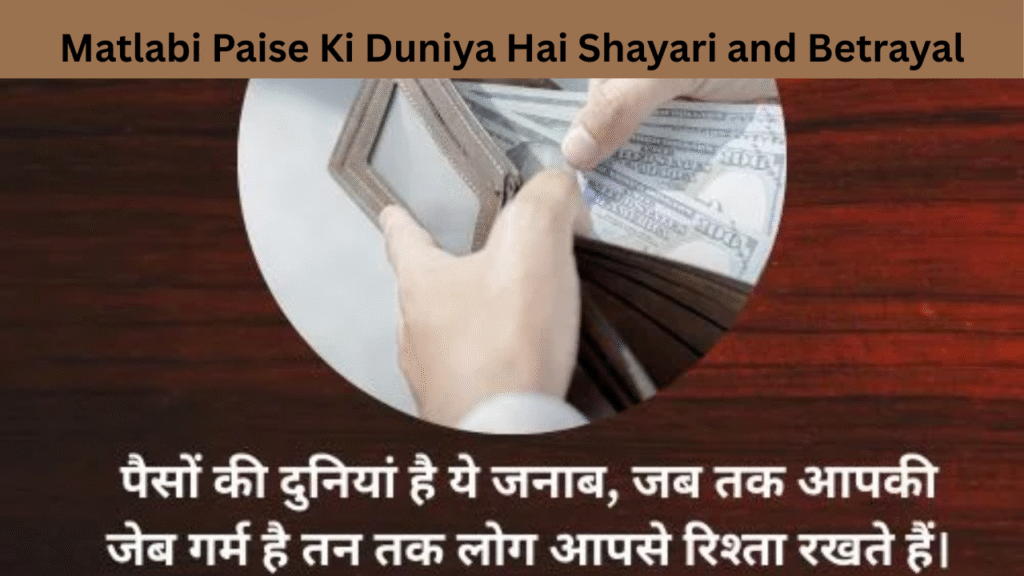 Matlabi Paise Ki Duniya Hai Shayari and Betrayal