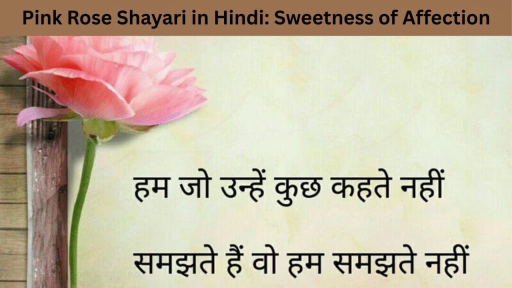 Pink Rose Shayari in Hindi Sweetness of Affection
