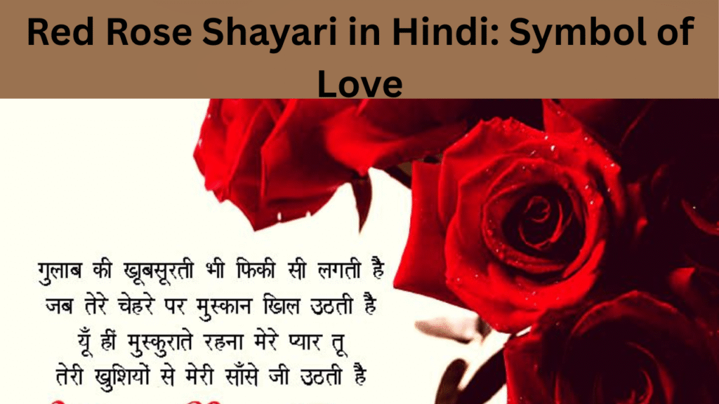Red Rose Shayari in Hindi Symbol of Love