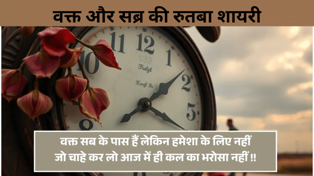 वक्त और सब्र की रुतबा शायरी