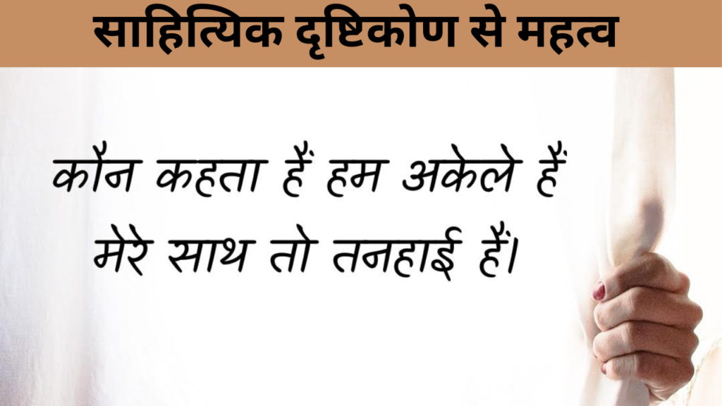 साहित्यिक दृष्टिकोण से महत्व